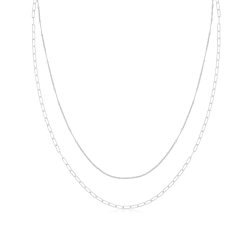 Silver Rhodium Plated Multichain Necklet 