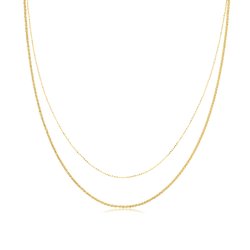 Silver Yellow Gold Plated Multichain Necklet 