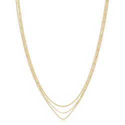 Silver Yellow Gold Plated Multichain Necklet 