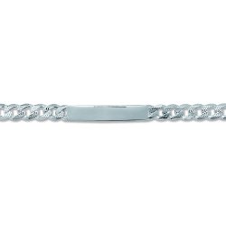 Silver Gents' Curb Pave Id Bracelet 