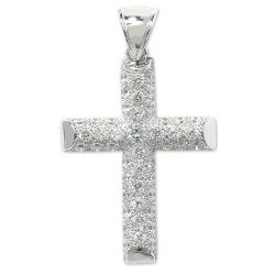 Silver Cz Cross Pendant 