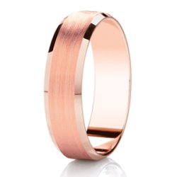 Mila 14ct Rose Gold Light Flat Court Diamond Cut Wedding Ring