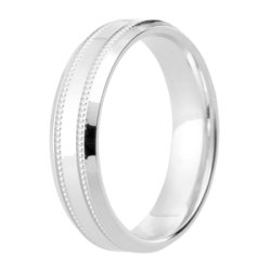Iris Platinum Light Flat Court Diamond Cut Wedding Ring