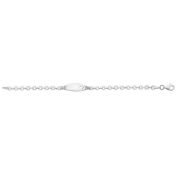 Silver Babies' Trace Cut Out Heart Oval Id Bracelet 