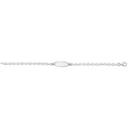 Silver Babies' Trace Cut Out Star Oval Id Bracelet 