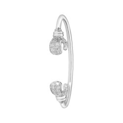 Silver Babies' Cz Boxing Glove Torc Bangle 