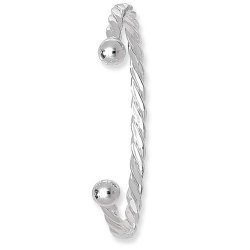 Silver Twisted Torc Bangle 