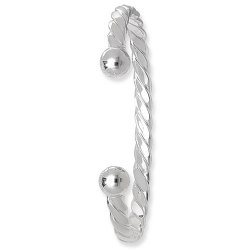 Silver Gents' Twisted Torc Bangle 