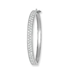Silver Babies' Cz Hinged Bangle 