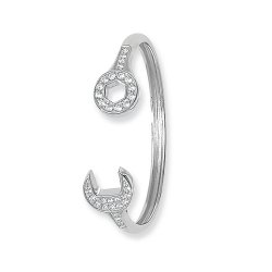 Silver Babies' Cz Spanner Bangle 