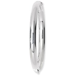 Silver D Shape Plain Hinged Bangle 