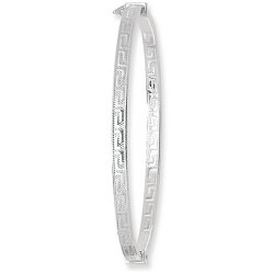 Silver Greek Design Hinged Bangle 
