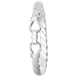 Silver Gents' Loop Catch Twisted Bangle 
