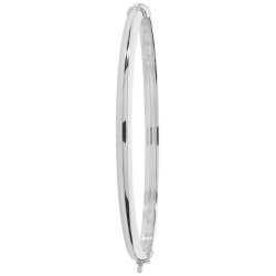Silver Hinged Oval Bangle 
