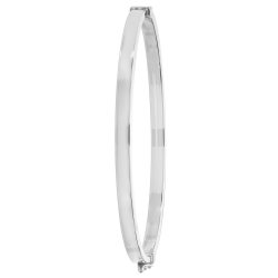Silver Square Tube Hinged Bangle 