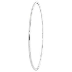 Silver Round Tube Plain Bangle 