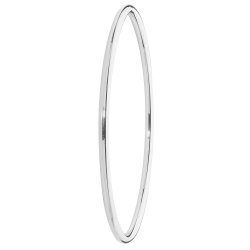 Silver Round Tube Plain Bangle 