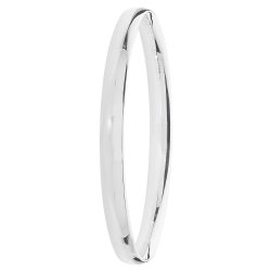 Silver Plain Round Chunky Bangle 