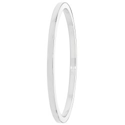 Silver Square Tube Plain Round Bangle 