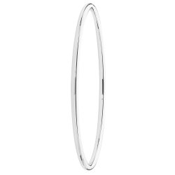 Silver Plain Oval Bangle 