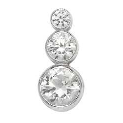 Silver Triple Cz Bezel Set Pendant 