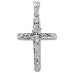 Silver Cz Crucifix Pendant 
