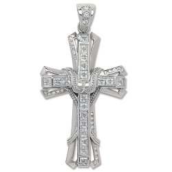 Silver Cz Cross Pendant 