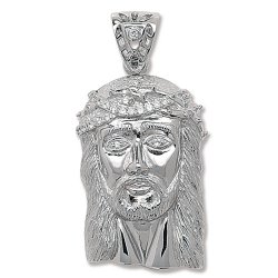 Silver Cz Jesus Christ Pendant 