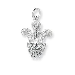 Silver Prince Of Wales 3 Feather Pendant 
