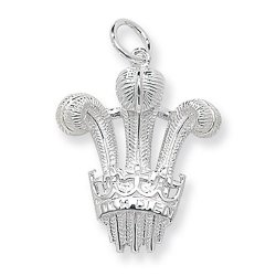 Silver Prince Of Wales 3 Feather Pendant 