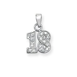 Silver 18th Birthday Cz Pendant 