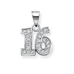 Silver 16th Birthday Cz Pendant 