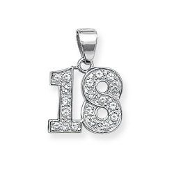 Silver 18th Birthday Cz Pendant 