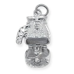 Silver Hinged Boxing Glove Pendant 