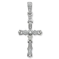 Silver Cz Movable Cross Pendant 