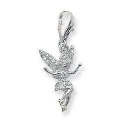 Silver Cz Tinkerbell Pendant 