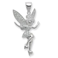 Silver Cz Tinkerbell Pendant 