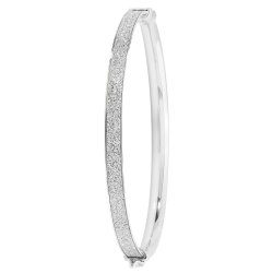Silver Moondust Hinged Bangle 