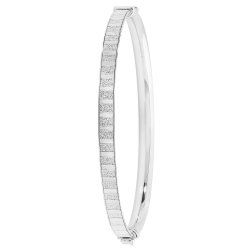 Silver Moondust Hinged Bangle 