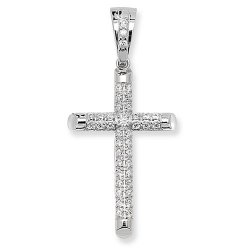 Silver Cz Cross Pendant 