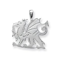 Silver Welsh Dragon Pendant 