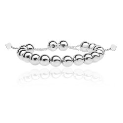 Silver Bead Pull Style Bracelet 