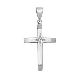 Silver Cz Set Cross Pendant 