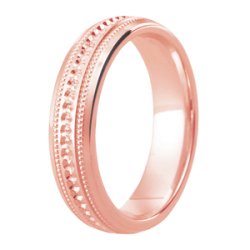 Layla 14ct Rose Gold Light Court Diamond Cut Wedding Ring