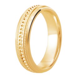 Layla 9ct Yellow Gold Medium Court Diamond Cut Wedding Ring