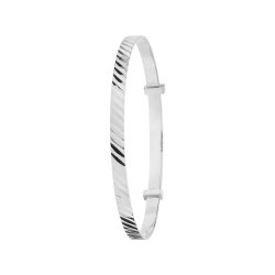 Silver Babies' Dimaond Cut Expandable Bangle 