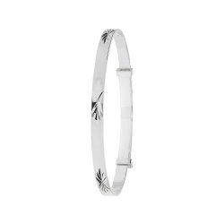 Silver Babies' Dimaond Cut Expandable Bangle 