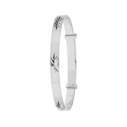 Silver Babies' Diamond Cut Expandable Bangle 