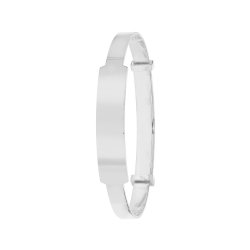 Silver Babies' Plain Expandable Id Bangle 