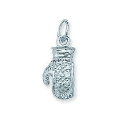 Silver Cz Boxing Glove Pendant 